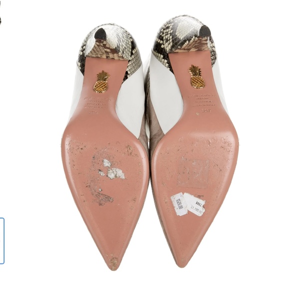 AQUAZZURA Embossed Snakeskin Leather Boots - Picture 4 of 4